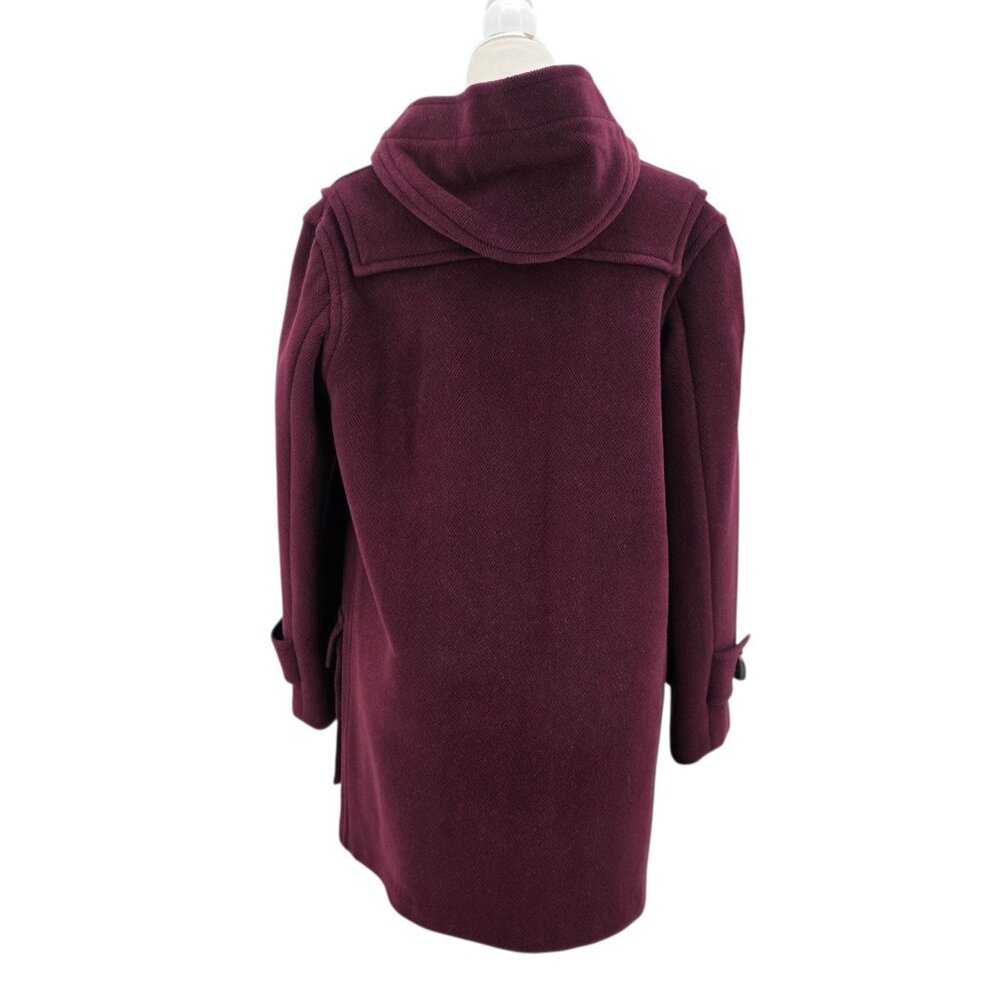 Vintage Burberry London Womens 6 Coat Specialty Duffle Coating Wool Hood Toggle - Picture 4 of 11